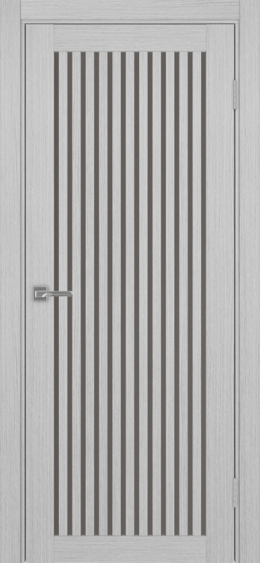 Дверь межкомнатная экошпон Турин 543.2 серый дуб остеклённая (бронза)
