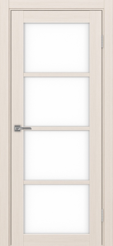 Дверь межкомнатная экошпон Турин 540.2222 ясень перламутровый остеклённая (лакобель белый)