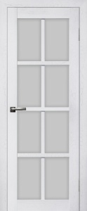 Дверь межкомнатная ПВХ RX-8/8 слим белый сс5005 остекленная (сатинат светлый)