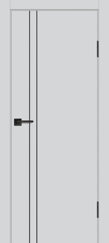 Дверь межкомнатная экошпон (полипропилен) P-20 агат кромка ABS с 2-х сторон глухая (молдинг 5 мм. чёрный)