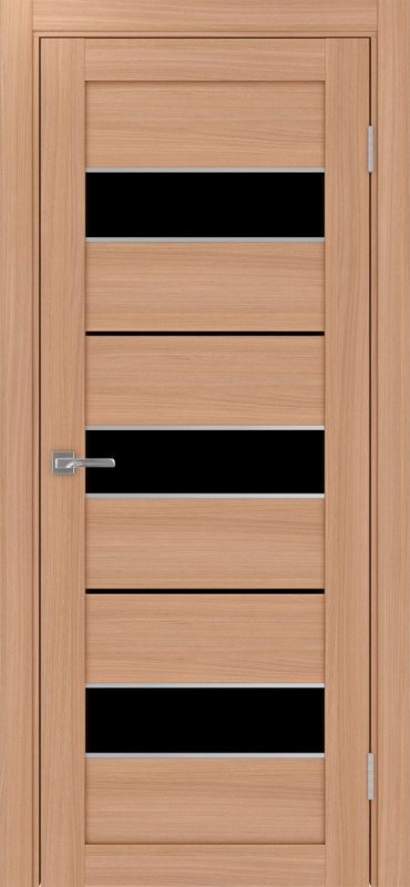 Дверь межкомнатная экошпон Турин 526АППSC.122 ясень тёмный остеклённая (лакобель чёрный)
