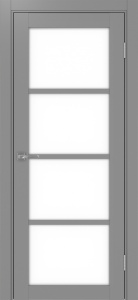 Дверь межкомнатная экошпон Турин 540.2222 серый остеклённая (лакобель белый)