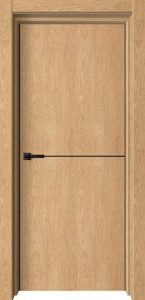Дверь межкомнатная экошпон Лофт-1 AL чёрная кромка с 2-х сторон (врезан магнитный замок) ольха арт глухая