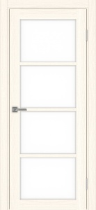 Дверь межкомнатная экошпон Турин 540.2222 ясень светлый остеклённая (лакобель белый)