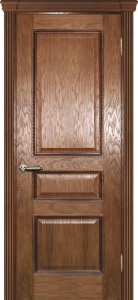 Дверь межкомнатная шпонированная Фрейм-03 дуб на багете патина шоколад глухая