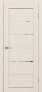 Дверь межкомнатная экошпон Турин 506.12 ясень перламутровый остеклённая (зеркало)