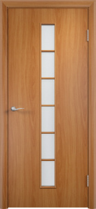Дверь межкомнатная финиш-плёнка с-12(о) миланский орех остекление сатинат белый