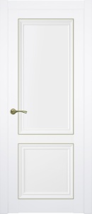 Дверь межкомнатная из полипропилена Прадо м.602 аляска (вставка золото) глухая