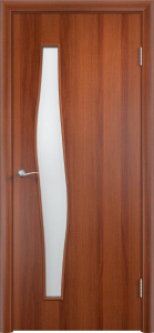 Дверь межкомнатная финиш-плёнка с-10(о) итальянский орех остекление сатинат белый