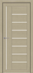Дверь межкомнатная экошпон soft-touch м.2110 софт кремовый остеклённая (сатинат белый)