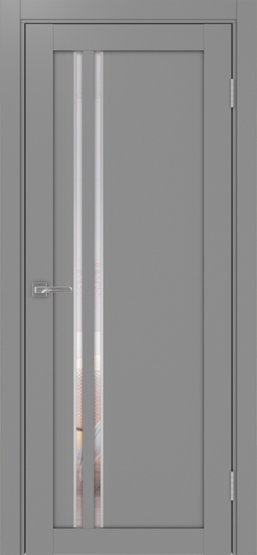 Дверь межкомнатная экошпон Турин 525АПСSC.121 серый остеклённая (зеркало)