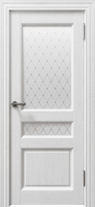 Дверь межкомнатная экошпон м.80014 серена белая остеклённая (стекло без глитера)