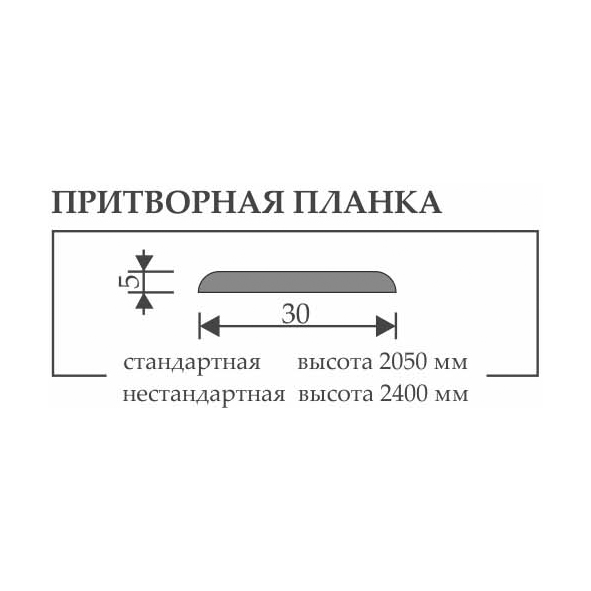 Притворная планка 30х2050 мм. (шт.) серия PRADO, PARMA, Байкал манхэттен