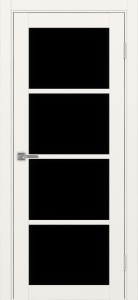 Дверь межкомнатная экошпон Турин 540.2222 бежевый остеклённая (лакобель чёрный)