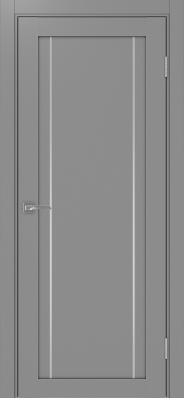 Дверь межкомнатная экошпон Турин 522АППSC.111 серый дуб глухая (молдинг матовый хром)