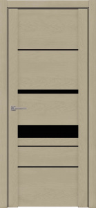 Дверь межкомнатная экошпон soft-touch м.30023 софт кремовый остеклённая (лакобель чёрный)
