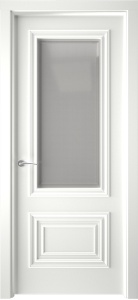Дверь межкомнатная крашенная Смальта-19 эмаль белая RAL9003 остеклённая (сатинат с УФ печать)
