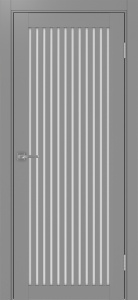 Дверь межкомнатная экошпон Турин 543.2 серый остеклённая (лакобель белый)