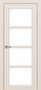 Дверь межкомнатная экошпон Турин 540.2222 ясень перламутровый остеклённая (лакобель белый)