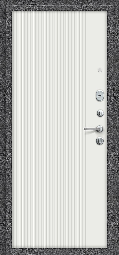 Входная металлическая дверь Тайга-9 Вертикаль антик серебряный / белый