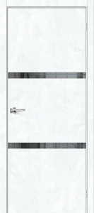 Дверь межкомнатная из экошпона «Браво-2.55» Snow Art остекление Mirox Grey