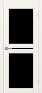 Дверь межкомнатная экошпон Турин 520.222 бежевый остеклённая (лакобель чёрный)