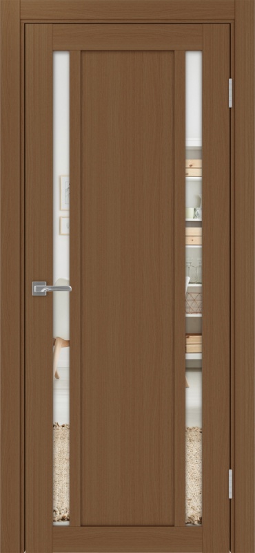 Дверь межкомнатная экошпон Турин 522.212 орех остеклённая (зеркало)