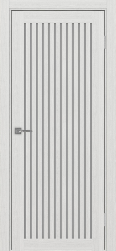 Дверь межкомнатная экошпон Турин 543.2 ясень серебристый остеклённая (мателюкс)