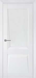 Дверь межкомнатная экошпон soft-touch Перфекто м.106 бархат белый остеклённая (лакобель белый)