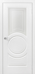 Дверь межкомнатная крашенная Роял-4 эмаль белая остекление сатинат белый с гравировкой