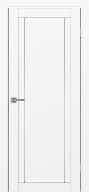 Дверь межкомнатная экошпон Турин 522АППSC.111 белый лёд глухая (молдинг матовый хром)