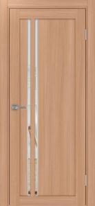Дверь межкомнатная экошпон Турин 525АПСSC.121 ясень тёмный остеклённая (зеркало)