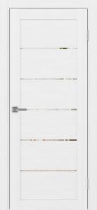Дверь межкомнатная экошпон Турин 506.12 белый лёд остеклённая (зеркало)