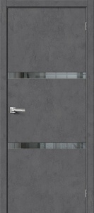 Дверь межкомнатная из экошпона «Браво-2.55» Slate Art остекление Mirox Grey