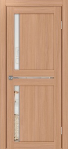 Дверь межкомнатная экошпон Турин 523АППSC.221 ясень тёмный остеклённая (зеркало)