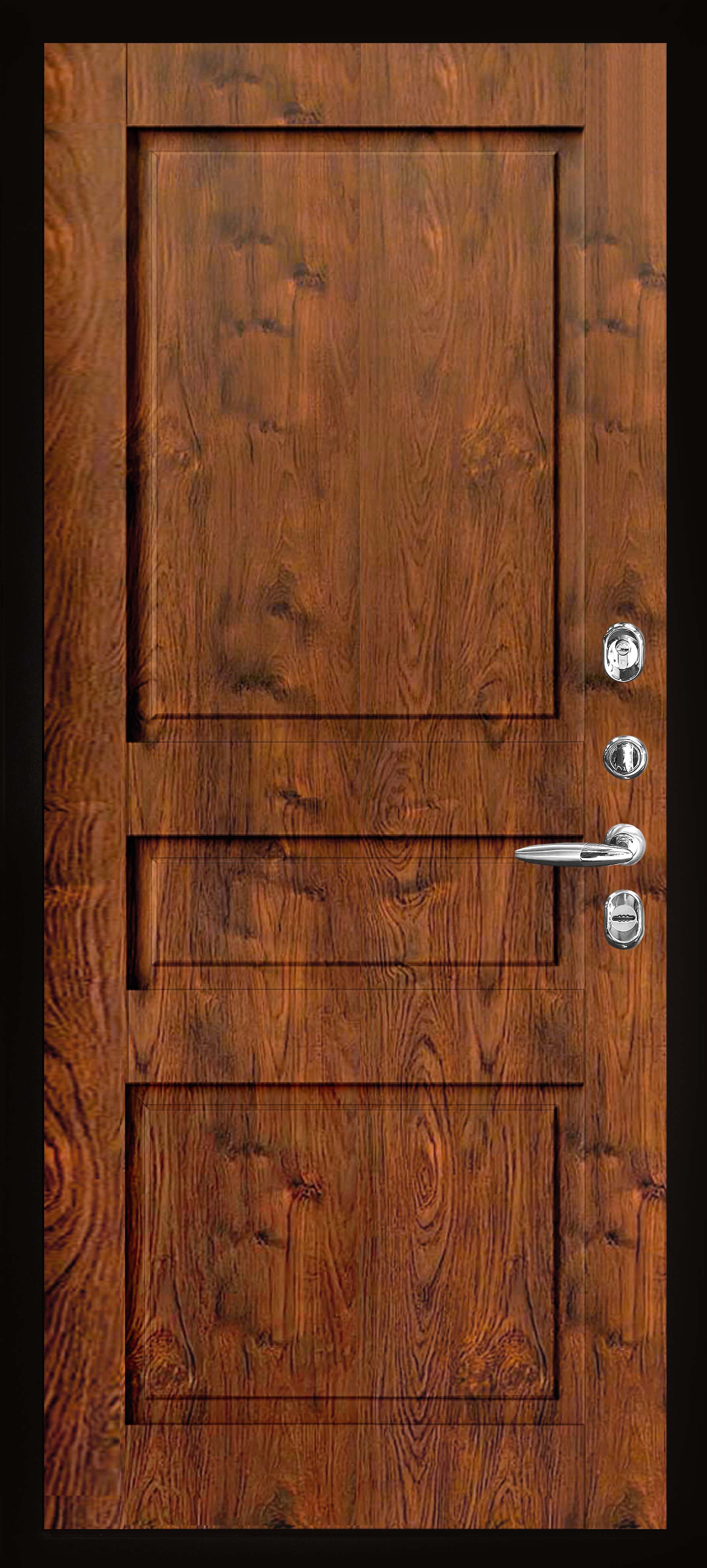 Входная металлическая дверь с терморазрывом Термо 3 антик медь / Сицилия орех натуральный