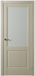 Дверь межкомнатная экошпон Нова-4 серена керамик остеклённая (сатинат белый с рисунком) (с врезкой под механизм МС96 или Р96)