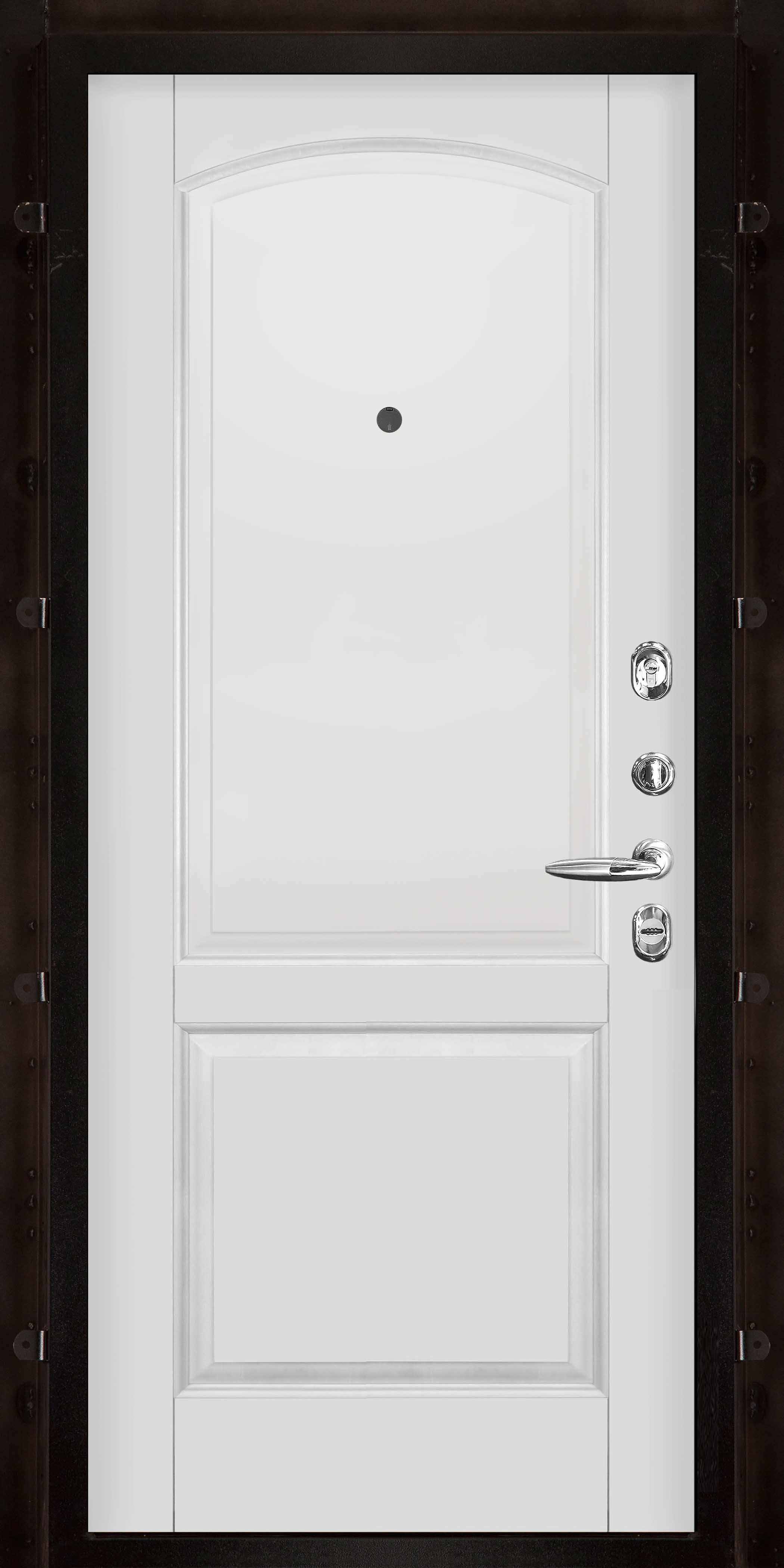 Входная металлическая дверь с терморазрывом Термо 3 антик медь / Фоборг массив ольхи белая эмаль