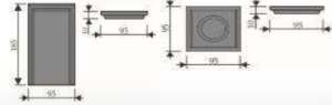 Комплект декора на 1 сторону (розетка 95х10х95 мм. - 2 шт. и подпятник 95х10х185 мм. - 2 шт.) серия SORRENTO серена керамик