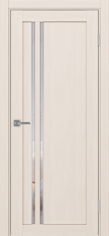 Дверь межкомнатная экошпон Турин 525АПСSC.121 ясень перламутровый остеклённая (зеркало)
