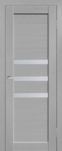 Дверь межкомнатная ПВХ LE-3 слим серый сс5011 остекленная (сатинат светлый)