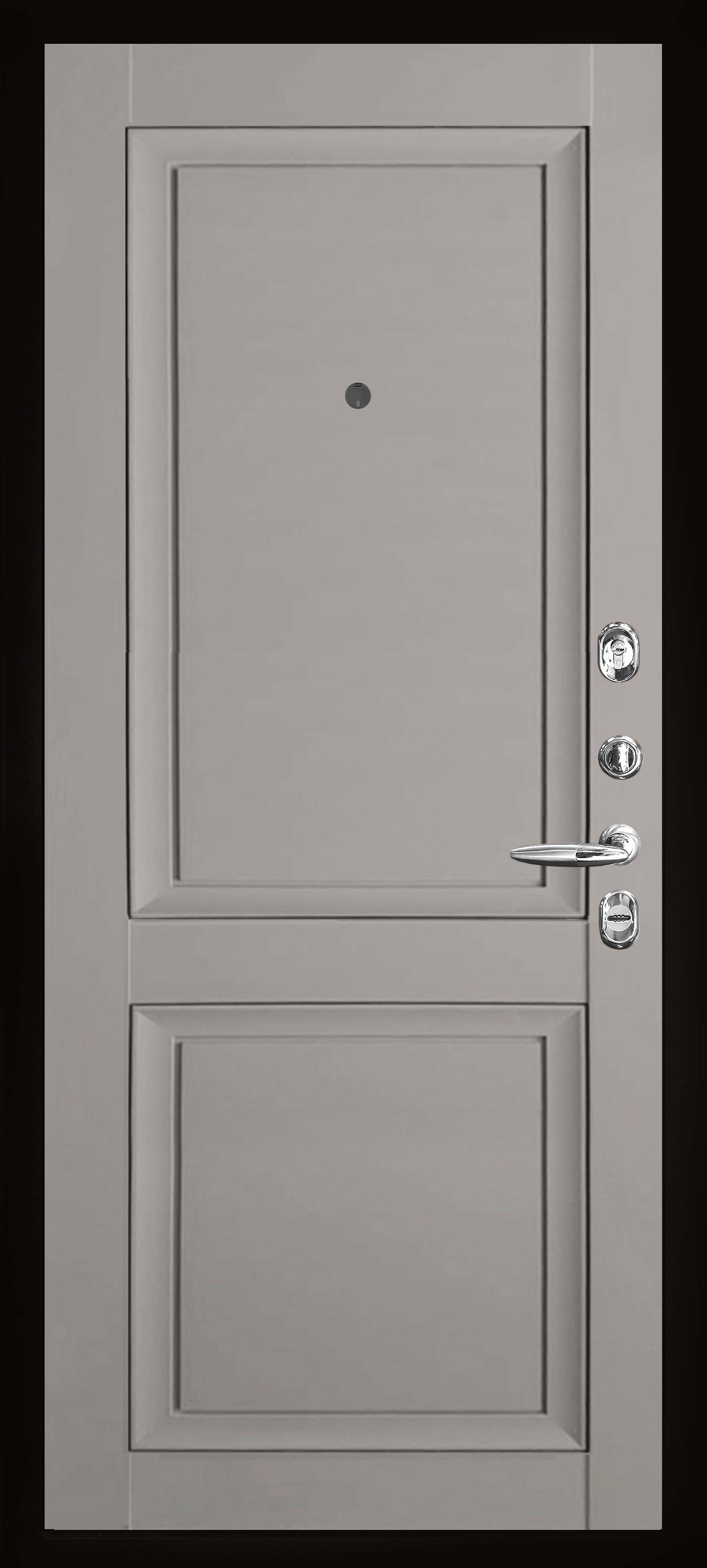 Входная металлическая дверь с терморазрывом Термо 3 антик медь / DECANTO ПДГ1 бархат серый