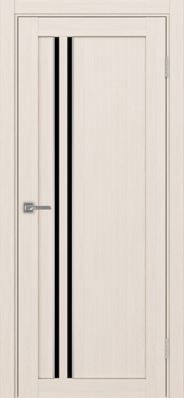 Дверь межкомнатная экошпон Турин 525АПСSC.121 ясень перламутровый остеклённая (лакобель чёрный)