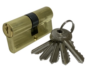 Цилиндр (личина) ключ / ключ V60-5SB (матовое золото)