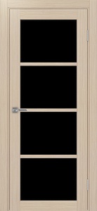 Дверь межкомнатная экошпон Турин 540.2222 белёный дуб остеклённая (лакобель чёрный)