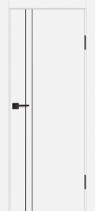 Дверь межкомнатная экошпон (полипропилен) P-20 белый кромка ABS с 2-х сторон глухая (молдинг 5 мм. чёрный)