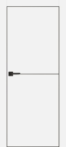 Дверь межкомнатная экошпон (полипропилен) PX-19 белый кромка AL чёрная с 4-х сторон (с заводской врезкой под петли и механизм AGB)