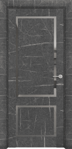 Дверь межкомнатная soft-touch (софт тач) NEO Loft ПДЗ-301 торос графит остекление зеркало серое