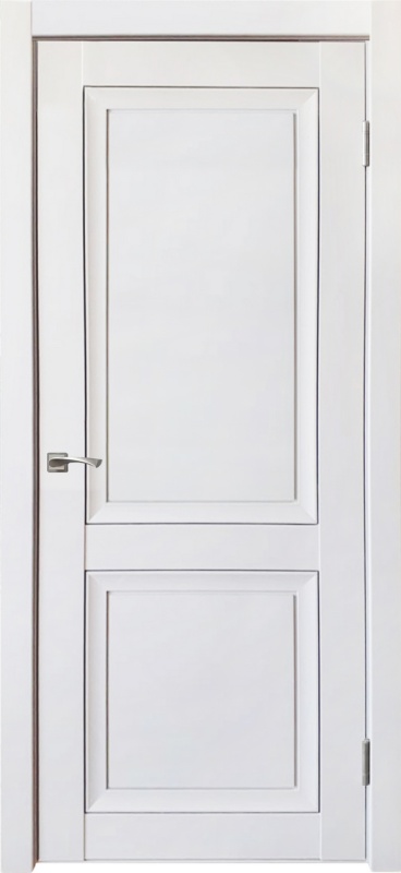 Дверь межкомнатная Деканто ПДГ-1 белый бархат с черной вставкой глухая