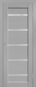 Дверь межкомнатная ПВХ LE-4 слим серый сс5011 остекленная (сатинат светлый)